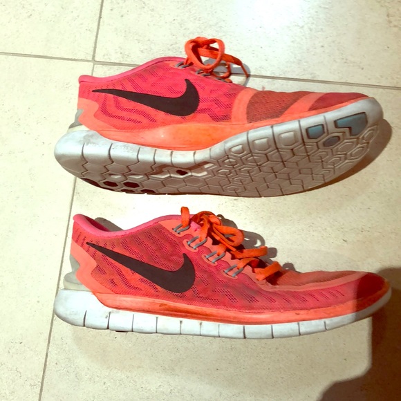 neon orange nike trainers